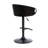 40" Black Faux Leather And Iron Swivel Low Back Adjustable Height Bar Chair With Footrest