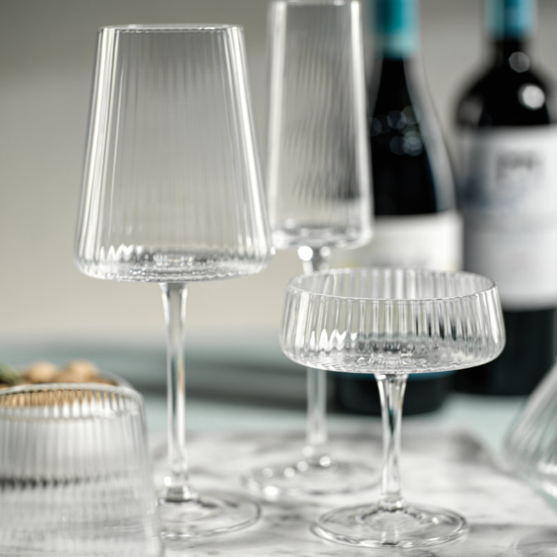 Claro Fluted Textured Wine Glasses