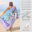  Serviette de plage personnalisée avec nom, serviette de bain en microfibre personnalisée 30 * 60 pouces, tortue de mer colorée-132953124