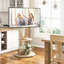 Meuble télé sur roulettes avec tablette et roulettes dissimulées, chariot de télévision en chêne réglable en hauteur de 32 à 65 po-1651381255