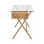 Kol Glass Top Metal Base Writing Desk