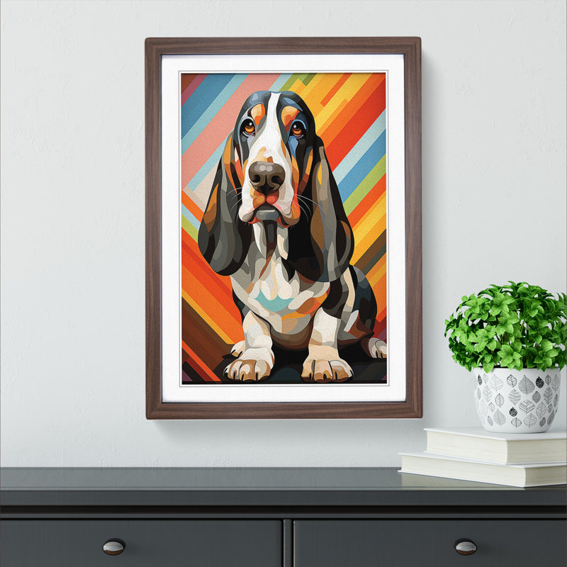 Single Picture Frame Wall Art, 64cm H x 46cm W, Walnut Framed
