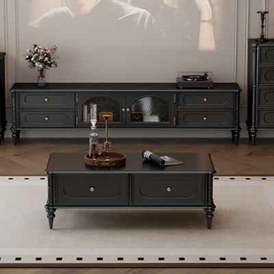 Luxury Style TV Stand And Coffee Table Combination 2 - Piece Living Room Table Set