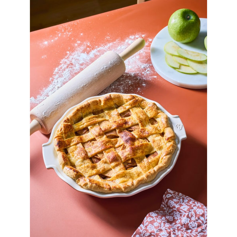 Appolia 12 Inch Ceramic Pie Dish , Green