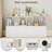 1 PCS Cube Bookcase with Doors, Open Compartments & Cabinet, Modern Display Shelf White-322901085-322901083