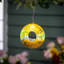 8"D Solar Art Glass Fly Through Bird Feeder, Lemon Burst