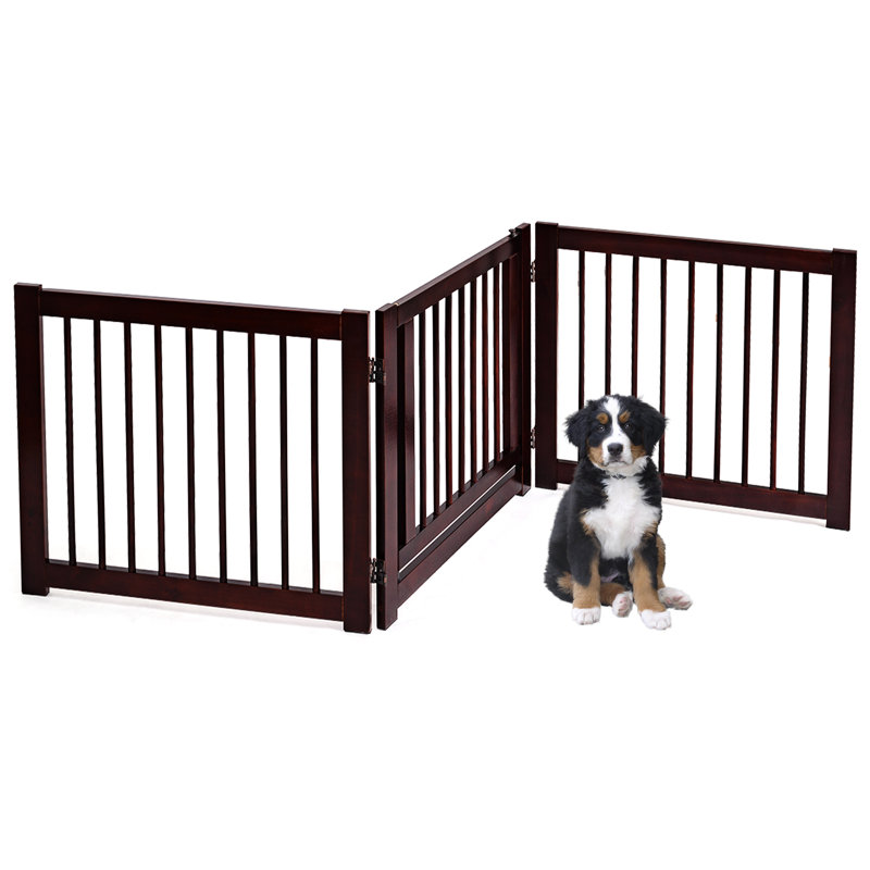 Kara Wood Free Standing Pet Gate