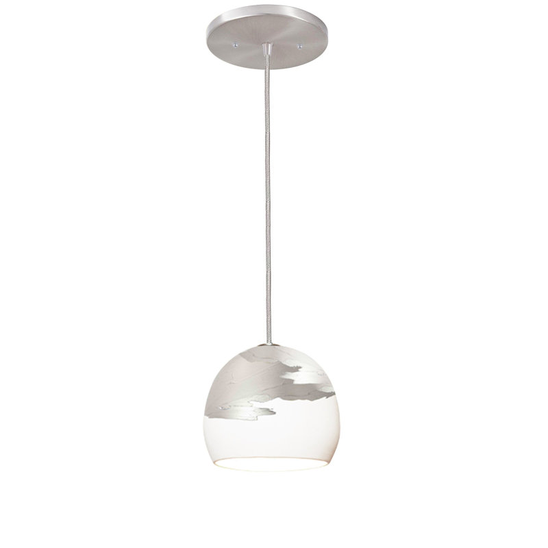 Ombre 1 - Light Pendant, Nickel, Matte White/Silver, Yes