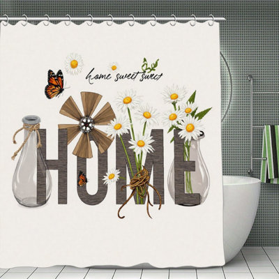 Rideaux de douche Rustic Home & Daisies, 71 x 71