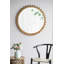 D34 "Miroir rond en bois avec cadre perlé