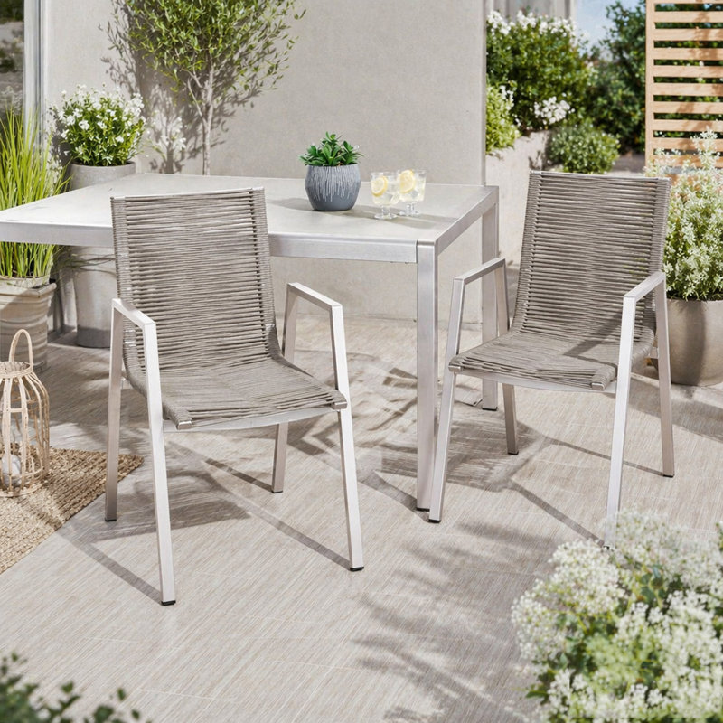 Chaise d'extérieur moderne en aluminium, taupe