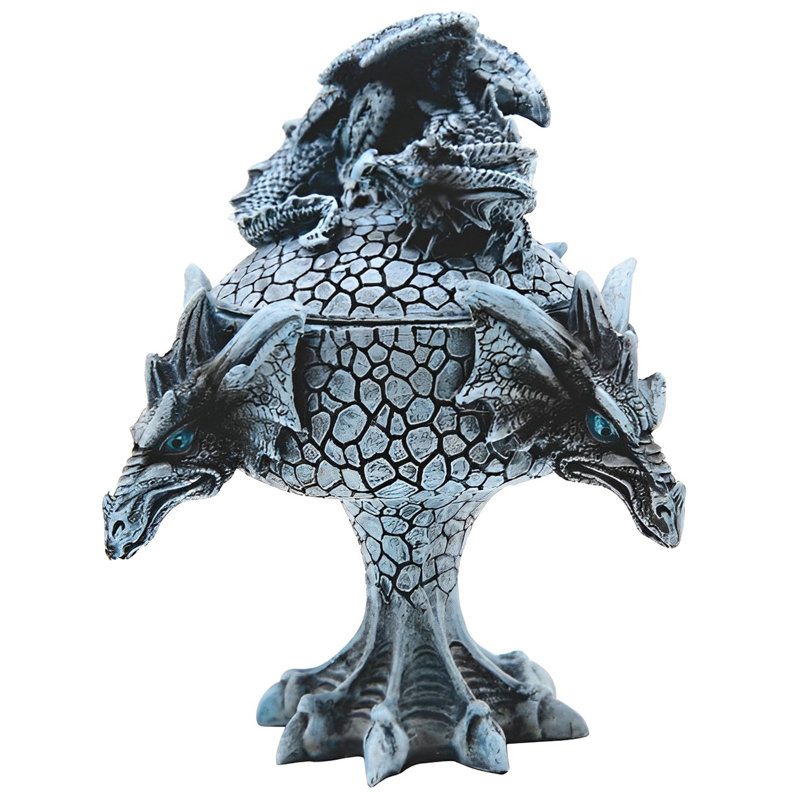 6"H Teal Dragon Horde Trinket Box