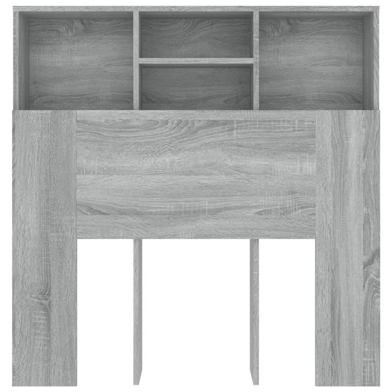 Headboard Cabinet Bedroom Home Indoor Bookcase, Single (3'), Grey Sonoma