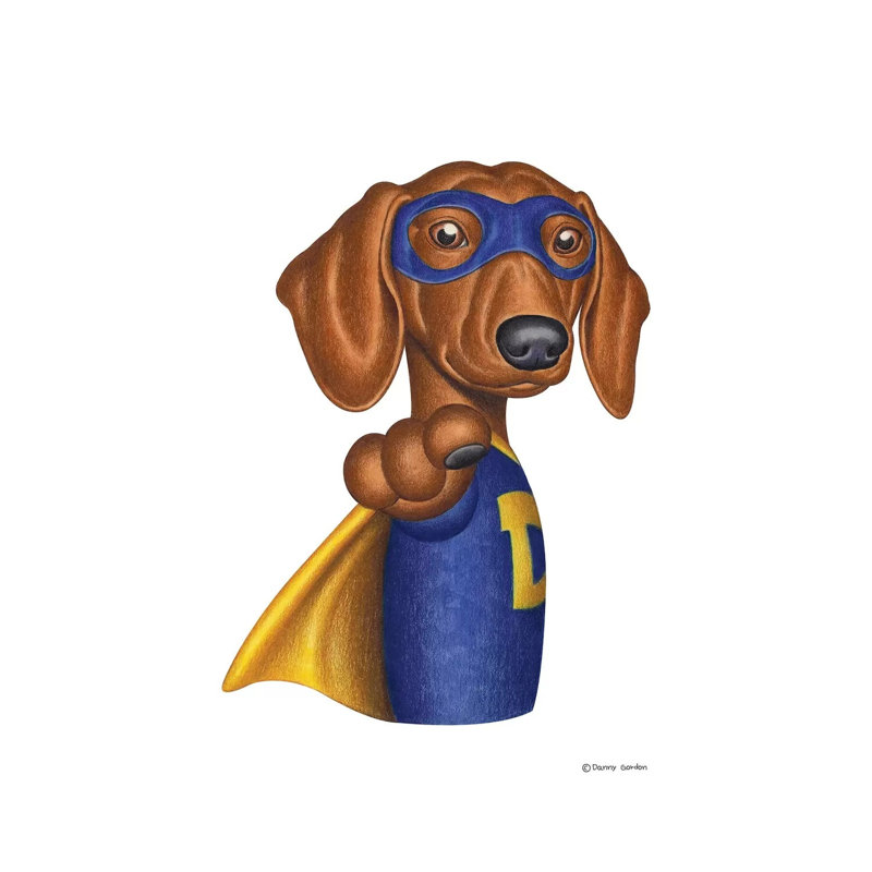 Dachshund Superhero by Danny Gordon - Wrapped Canvas Print