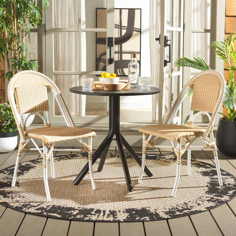 Torino Outdoor Dining Side Chair, Natural Wash/White