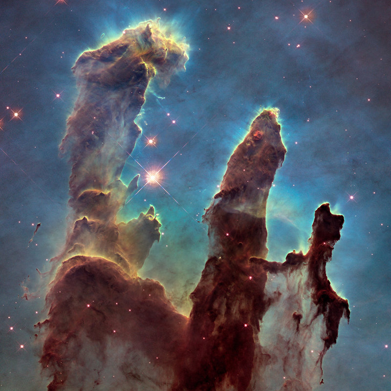 Image haute définition du M16 - Piliers de la création Hubble WFC3 / UVIS 2014, H 36 po x l 36 po