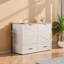 Élégant grand lit escamotable avec station de charge - Armoire de rangement de style campagnard pour chambres d'amis et petits espaces-952425289