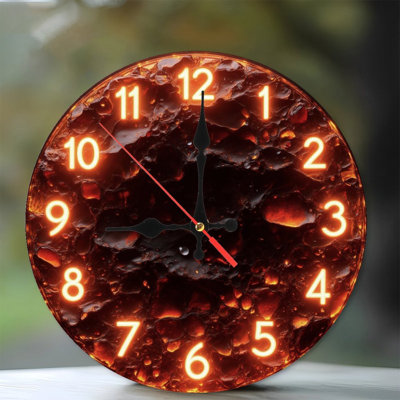Horloge lumineuse sur la lave