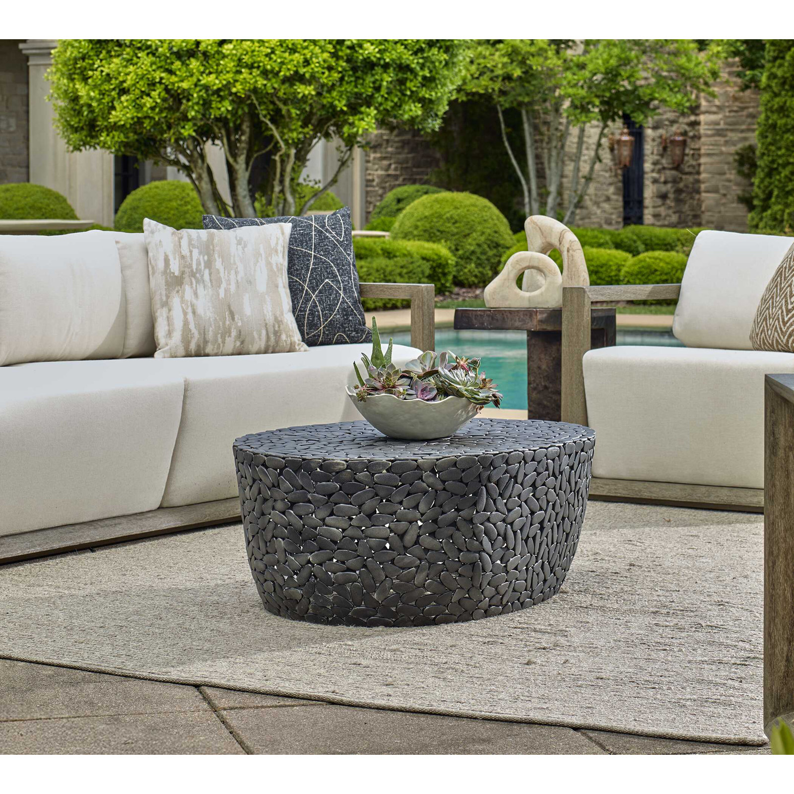 Uttermost Rivington Outdoor Pebble Coffee Table