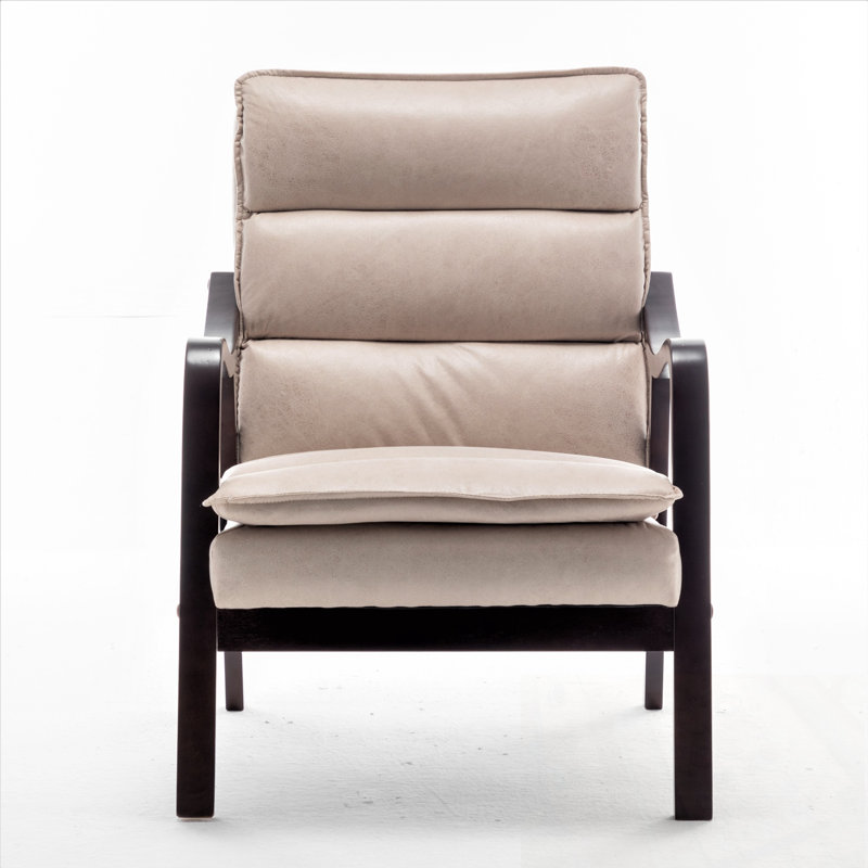 Mesic moderne avec accoudoirs en bois, Chameau clair