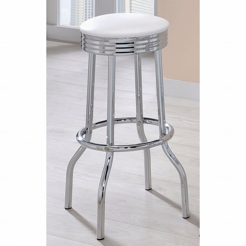 Tabouret de bar pivotant rembourré en métal (ensemble de 2)