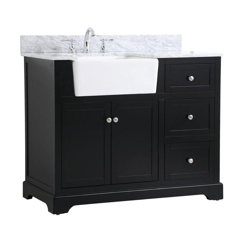 Ensemble de meuble-lavabo simple 42 po Pardue, Noir