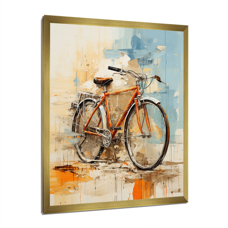 " Bicycle Expressive Journeys An II ", Gold Picture Framed, 40" H x 30" W x 1.5" D