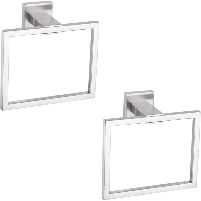 Porte-serviette mural en acier inoxydable avec finition brossée pour salle de bain, douche et cuisine, Argent argent