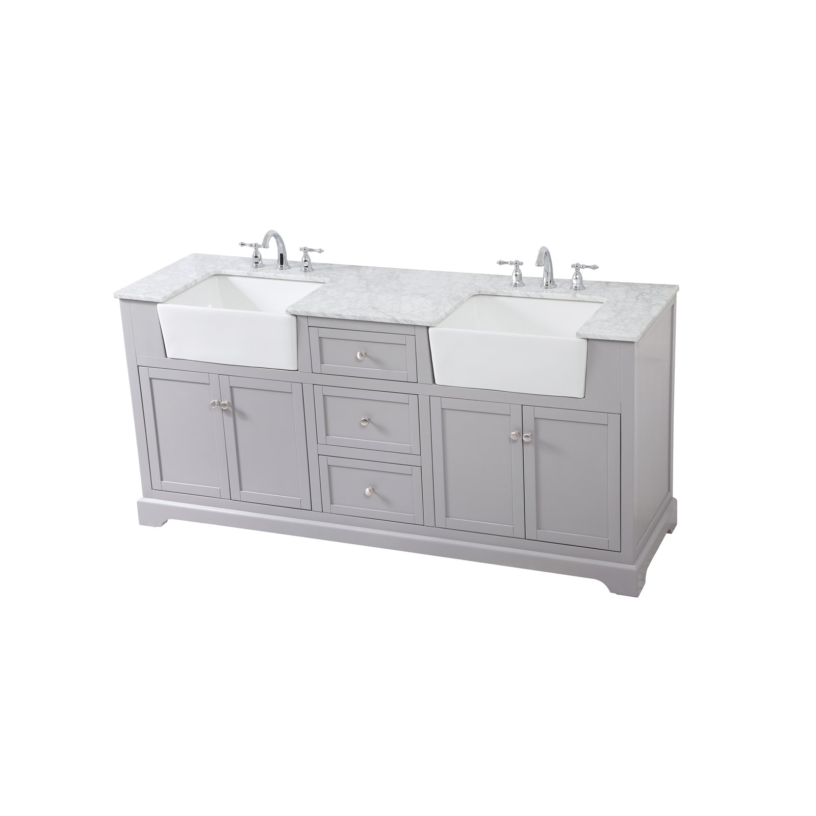 Pardue 72'' Double Bathroom Vanity, Gray