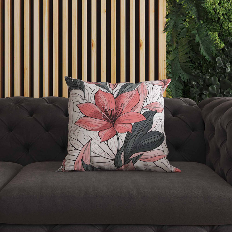 Painted Desert Flora intérieur / extérieur 20 x 20, Square 20", Rose / Gris