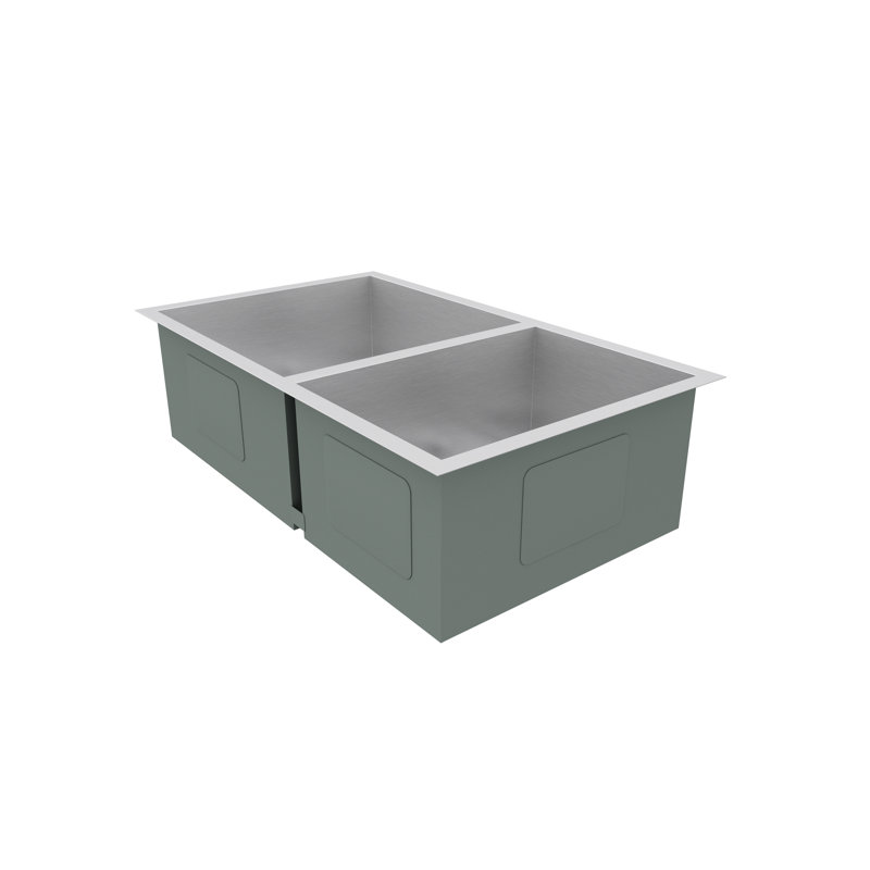 Blue Ocean  32" L x 19" W  Double Bowl Stainless Steel Undermount Kitchen Sink