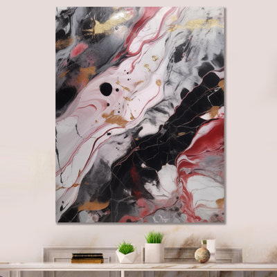 Red and Black Marble Whispers I - impression