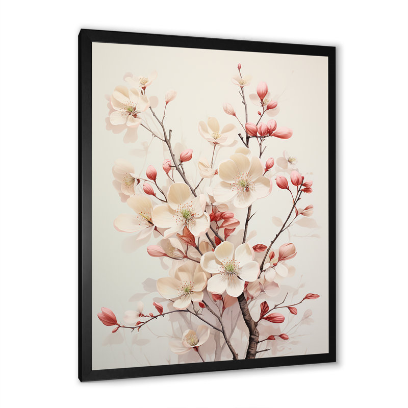 Cornouiller blanc Blossom Harmony III - impression, H 32 po x l 24 po x P 1 po, Cadre simple noir
