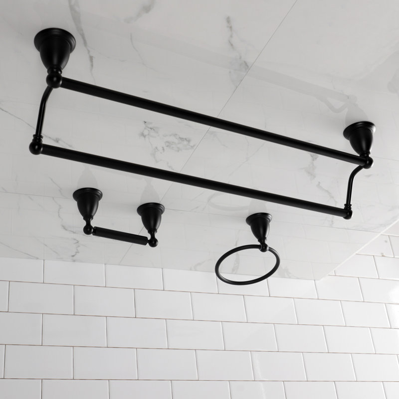 Kingston Brass Heritage 3-Piece Bathroom Hardware Set, Matte Black