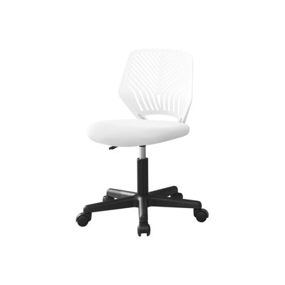 Chaise de bureau avec fonction de verrouillage: hauteur réglable, blanche, confortable Chaise ergonomique: base en métal noir, réglable, rembourrage blanc