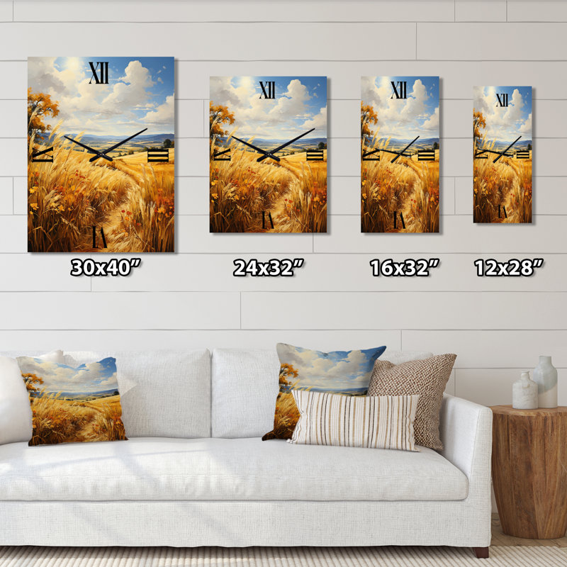 Horloge murale French Golden Fields Of Britany III - France, H 40 po x l 30 po x P 1 po