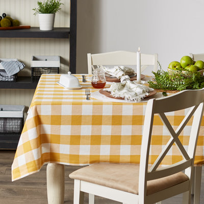 Estacia Checkered 100% Cotton Tablecloth