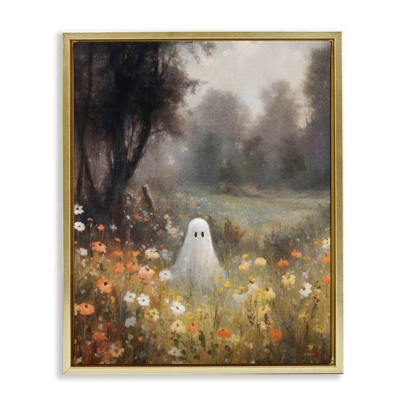 «Ghost in Peaceful Flower Meadow», art mural sur toile flottante, conception par Jo Moulton, H 21 po x l 17 po