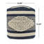 Handmade Fabric Pouf - White And Dark Blue, Wool Cotton Build, 16"X16"X16", 250Lb Capacity, Spot Clean, Beads Inside Cylindrical & From Cotton, Filled-1780803759
