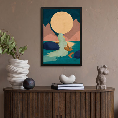 Aquarium Moon, affiche encadrée de qualité supérieure par Reyna Noriega