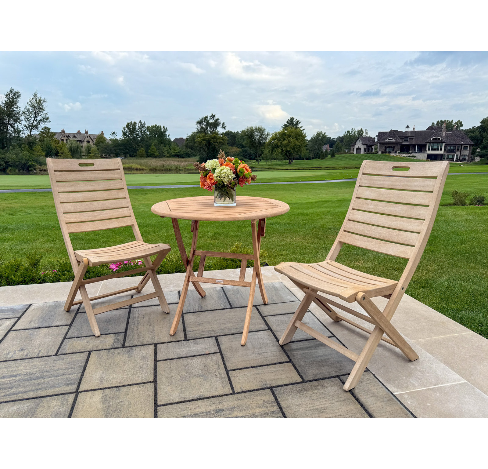 Kinsler Eucalyptus Outdoor Dining Side Chair, Wheat Wash