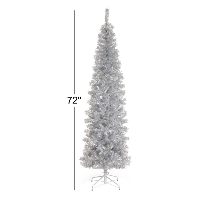 Silver Tinsel Tree, 6'