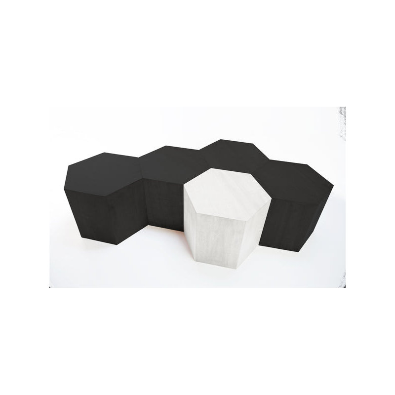 Coffee Table, Matte Black, 16"H x 20"L x 17.3"W