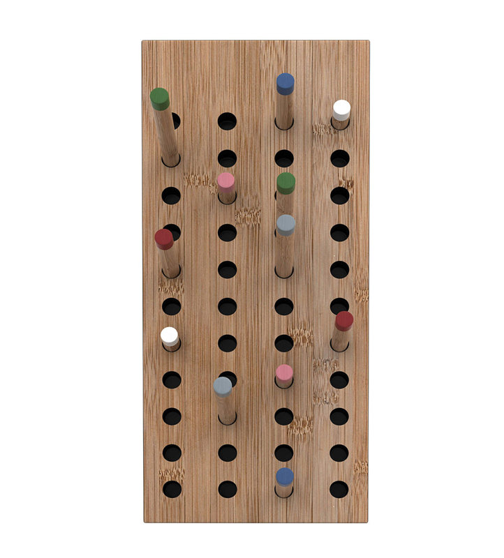Homer Solid Wood 12 - Hook Wall Mounted Coat Rack, 36cm H x 17cm W x 1.2cm D