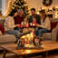 Crèche de Noël de 38 cm avec figurines et lumière DEL