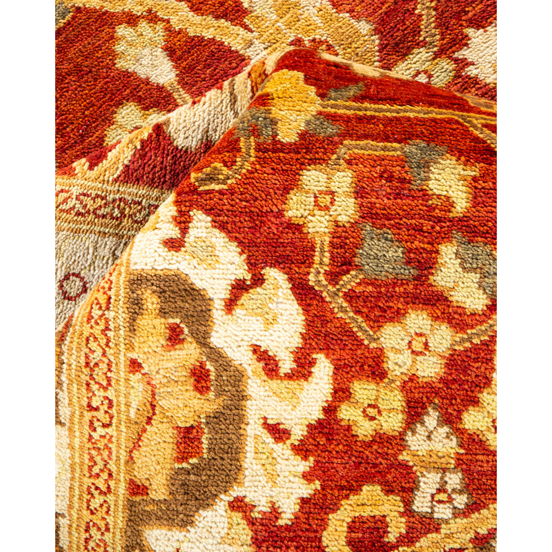 Tapis unique rouille noué à la main 9 pi 1 po x 11 pi 7 po Honnell Eclectic