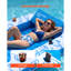 Inflatable Pool Float with UPF 50+ Canopy, 82" x 55" Large Tanning Pool Floating Lounger for Adults, 550LBS Capacity Sunbathing Lounger Floaties with Pillow, Phone & Cup Holder for Water Fun