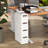 Inbox Zero 2 Pcs 4-drawer Narrow Rolling Storage Cabinet With Pull Handles Built-in Wheels