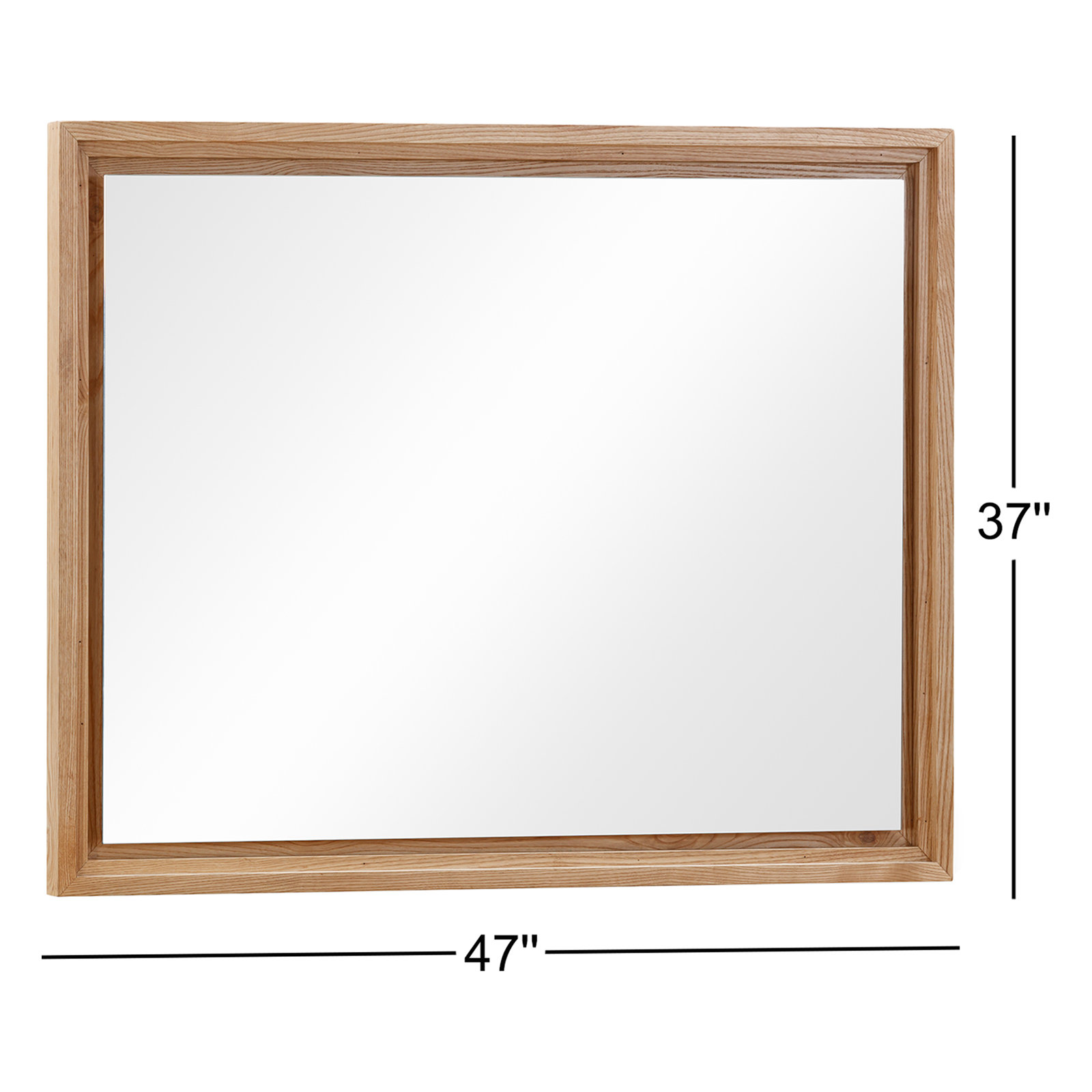 Finnian Rectangle Mirror, Light Oak