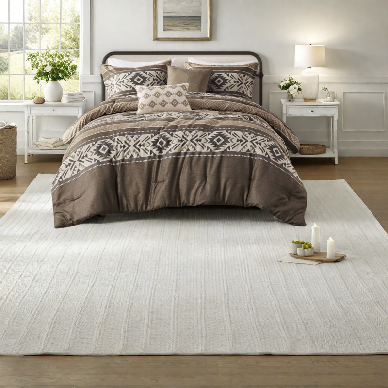 Durable Polyester Bedding Sets, King Size, Rustic Southwestern Style